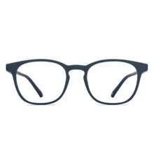 Lenskart Hustlr Blue Block Phone Computer Glasses Navy Blue Full Rim Wayfarer Size-52