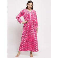 Secret Wish Women's Printed Woolen Nighty - Pink (FREE SIZE)