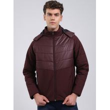 Monte Carlo Men's Regular Fit Solid Zipper Full Sleeve Burgundy Jacket