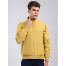 Monte Carlo Men's Regular Fit Solid Zipper Full Sleeve Yellow Jacket