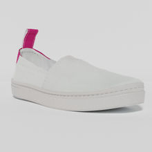 Lokait Women White And Periwinkle Slip On Sneakers