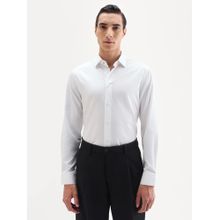 Rare Rabbit White Cotton Fabric Collar Regular Fit Plain Formal Shirt