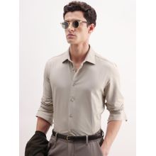 Rare Rabbit Beige Plain Formal Shirt