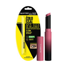 Maybelline New York Color Sensational Ultimattes Lipstick - More Mauve & Colossal Smudgeproof Kajal
