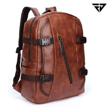 Fur Jaden Brown Faux Leather 15.6 Inch Laptop Backpack