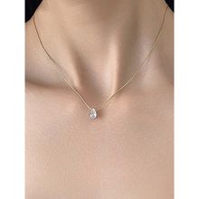 Designs & You Gold Plated Stainless Steel Anti Tarnish Tear Drop Cz Pendant Necklace