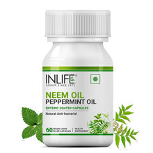 Inlife Neem Oil With Peppermint Oil For Digestive Health & Skin, Hair Care Supplement Capsules