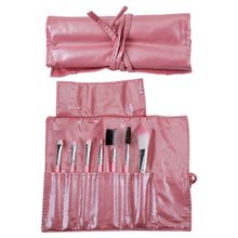 Beautiliss Makeup Brush Set With Faux Leather Bag - 7 Pcs