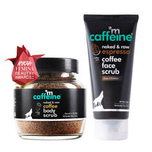 MCaffeine Exfoliating Coffee Body Scrub & Espresso Face Scrub Combo for Tan & Blackhead Removal