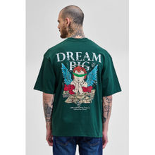 Snitch Dream Big Dark Green Graphic Printed Oversized T-Shirt