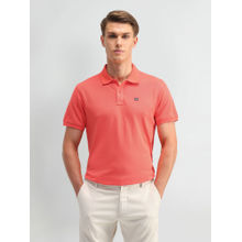Arrow Sports Coral Solid Regular Fit Polo T-Shirt