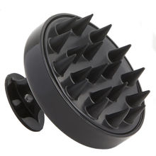Stasia Street Silicone Hair Shampoo Brush And Scalp Massager - Midnight Black