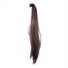 Stasia Street Clip-In 20 Inch Straight Dark Brown Ponytail With Copper Highlights