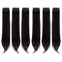 Stasia Street Clip-In 24 Inch Straight Jet Black Side Patches - Pack Of 6