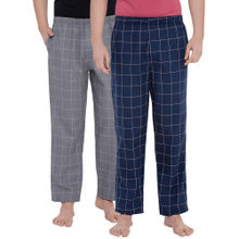 XYXX Super Combed Cotton Checkered Pyjama For Men (Pack Of 2) - Multi-Color
