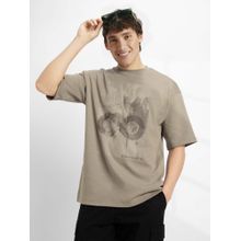 Jockey Mz01 Men Super Combed Cotton Rich Printed Oversized T-Shirt - Vetiver