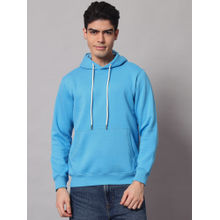Obaan Mens Blue Solid Hoodie