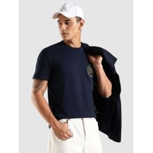 Tommy Hilfiger Logo Regular Fit Cotton T-Shirt - Navy Blue