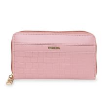 ESBEDA Baby Pink Brick Textured Pattern Wallet for Women (S)