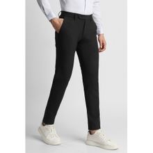 Peter England Men Black Solid Super Slim Fit Trouser
