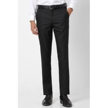 Van Heusen Men Black Textured Skinny Fit Trouser