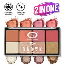 Fashion Colour Tint Trove 2-In-1 Blush Palette - 8 Colour, Smooth & Pigmented, Shade 01