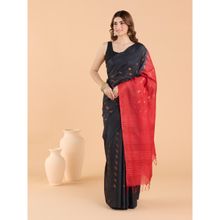 Likha Bhagalpuri Festive Dual Tone Zari Weave Black Saree with Unstitched Blouse - LIKFESSAR02