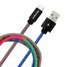 Crossloop Tangle Free Micro USB Fast Charging Cable - Blue & Pink