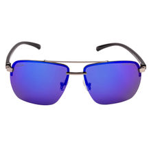 Equal Blue Colour Sunglasses Rectangle Shape Rimless Black Frame