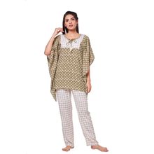 July Nightwear for Women Rayon Kaftan - Pyjama WPC259 - Brown