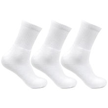 Bonjour Men Cushioned White Joggers Crew Sports Socks (Pack of 3)