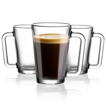 Uniglass Angeles Glass Coffee Mug Set, 260ml, Set Of 6, Transparent