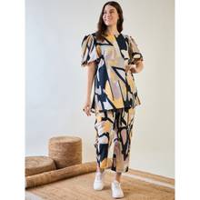 The Kaftan Company Trendy Crepe Co-Ord with Vibrant Patterns (Set Of 2)