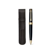 Sheaffer Glossy Black with Gold-Tone Trim Ball Pen with Pen Pouch Gift Set