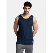 Jockey MV57 Men Lightweight Microfiber Solid Active Wear Tank Top - Navy