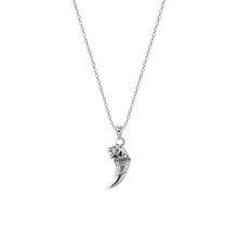 GIVA Sterling Silver Tiger Tooth Pendant With Link Chain For Mens
