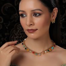 Ruby Raang Studio Multi Coloured Stone In Gold Jewellery Sets