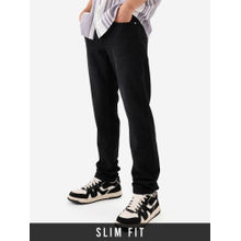 The Souled Store Mens Charcoal Black Slim Fit Jeans