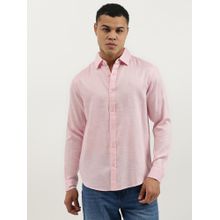 United Colors of Benetton Pink Regular Fit Spread Collar Solid Tencel Shirt