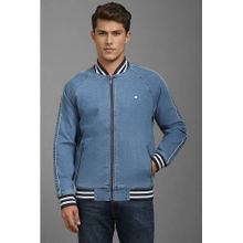 Louis Philippe Blue Solid Regular Fit Jacket