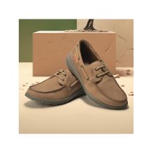 WOODLAND Mens Camel Tan Boat Shoes
