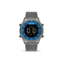 Reaction Kenneth Cole Digital Men Grey Leather Strap Rees Watch KRWGD2191201