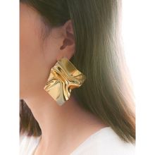 Yellow Chimes Gold-Toned Contemporary Studs Earrings