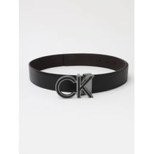 Calvin Klein Solid Black Leather Reversible Belt