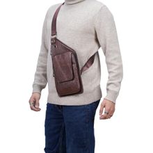 Inkmilan Dark Brown Velo Vegan Leather Crossbody Bag