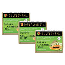 Soulflower Papaya Cucumber Soap - Set of 3