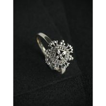 Sheer by Priyaasi Floral Oxidised Silver Ring