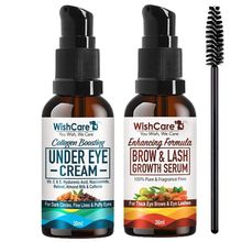 Wishcare Ultimate Eye Care Combo - Under Eye Cream & Brow-Lash Growth Serum Oil