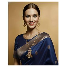 SOLLIGHT Women Gold Plated Multi-Color Zirconia Studded Rajwadi Jewellery Set