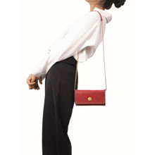 Hidesign Flourish W1 Womens Medium Red Handcrafted Genuine Leather Sling Wallet (M)